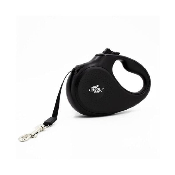 Doggie Otomatik Uzatma Tasması – 5 Metre | L Beden | Siyah