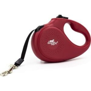 Doggie Otomatik Uzatma Tasması 5 Metre S Beden Kırmızı | Serbest Dolaşma ve Güvenli Kontrol