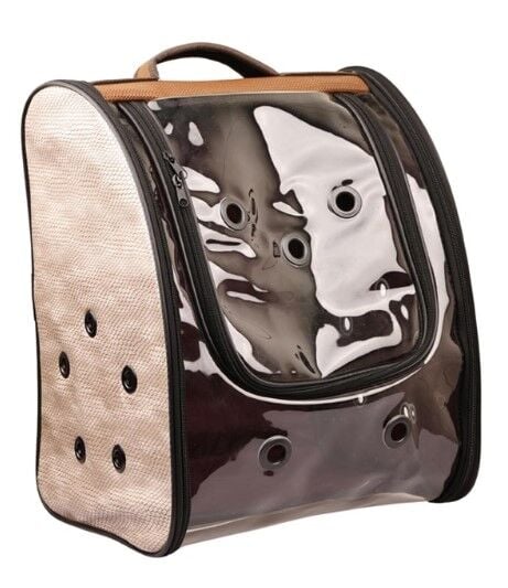 Glipet Şeffaf Katlanabilir Kedi Taşıma Çantası – Croko Sarı, 40x30x25 cm, Hafif ve Pratik Seyahat Konforu