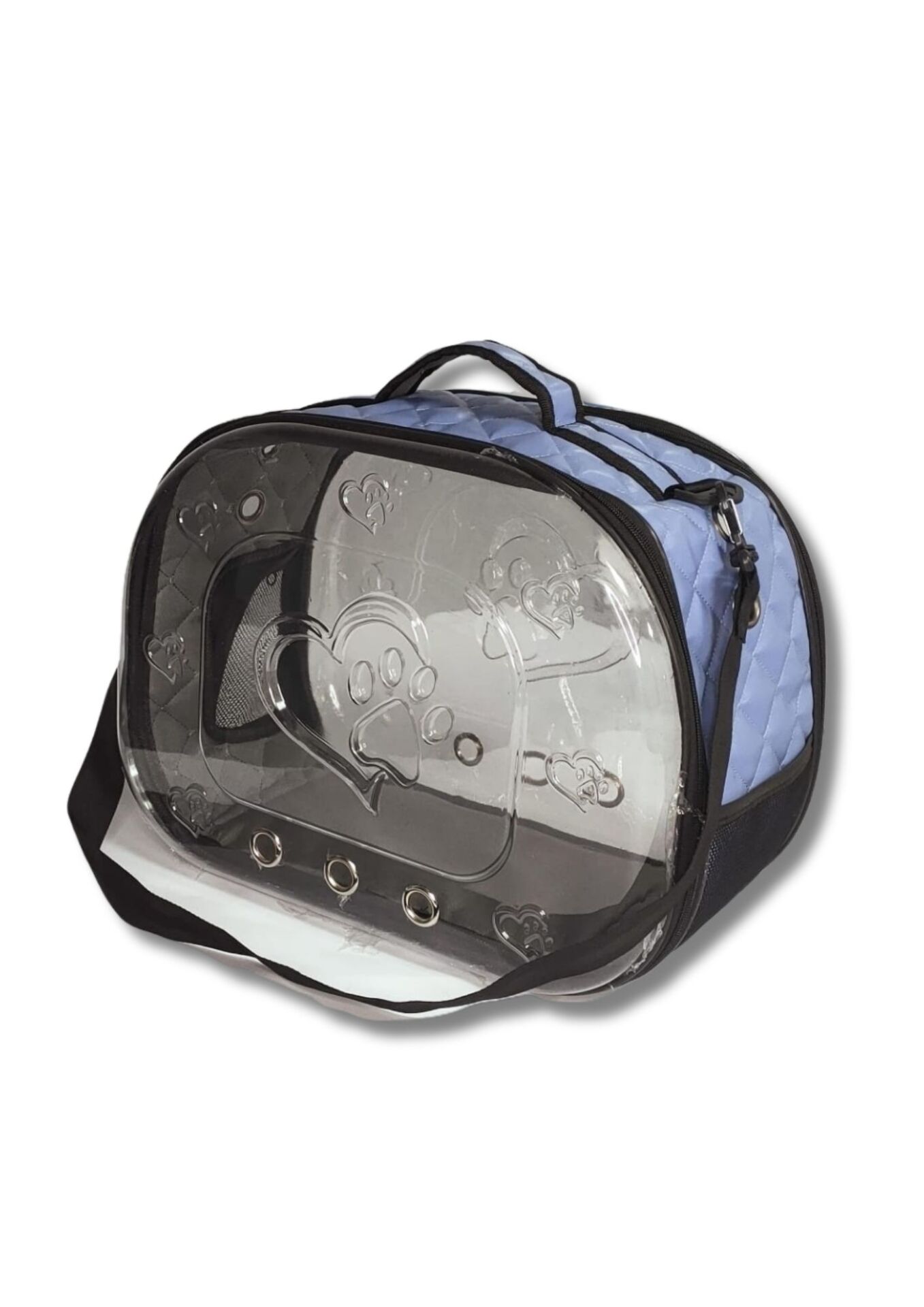 Hobi Çift Cam Elips Kedi Köpek Taşıma Çantası – Şeffaf Yan Panelli, Konforlu ve Şık Seyahat Çözümü
