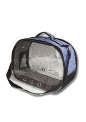 Hobi Çift Cam Elips Kedi Köpek Taşıma Çantası – Şeffaf Yan Panelli, Konforlu ve Şık Seyahat Çözümü